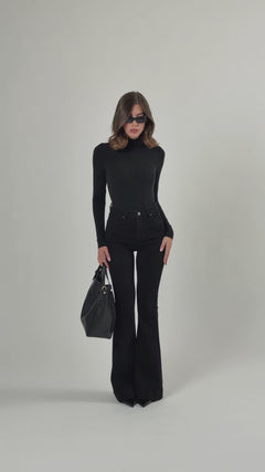Jeans flare Nero - K817