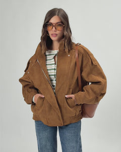 Bomber simil-suede COGNAC - CV2215