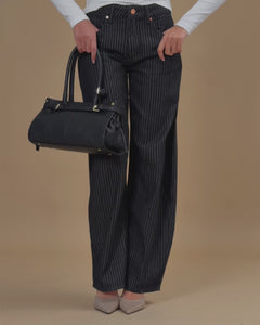 Jeans ballon gessato - H5797