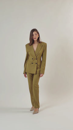 Blazer sartoriale doppiopetto VERDE - 0012