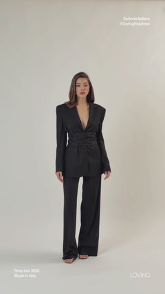 Blazer sartoriale gessato NERO - 0016