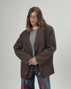 Blazer con spallina MARRONE - 3151-3