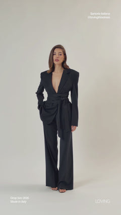 Blazer sartoriale gessato Blu - 0016