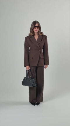 Blazer monopetto strutturato MARRONE - 3182