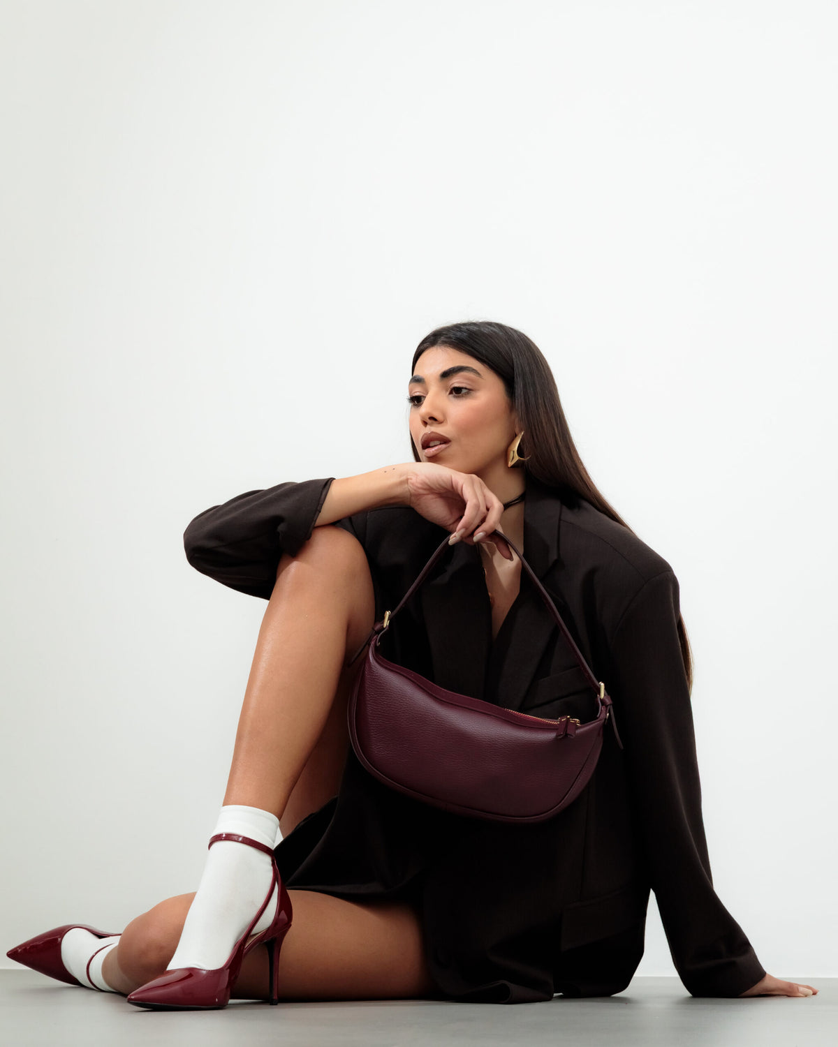 Borsa in pelle RACHEL MIGNON bordeaux - LOVING BAGS
