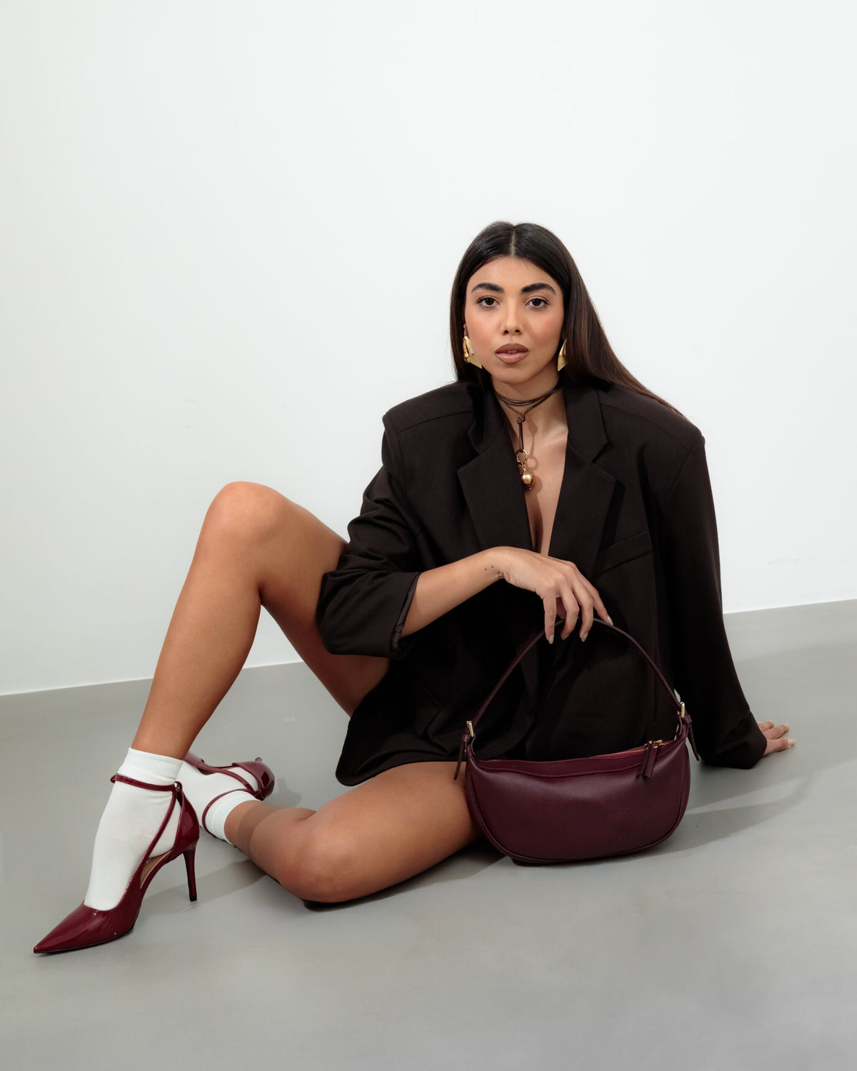 Borsa in pelle RACHEL MIGNON bordeaux - LOVING BAGS