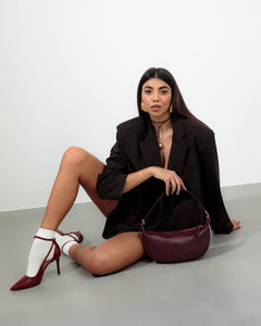 Borsa in pelle RACHEL MIGNON bordeaux - LOVING BAGS