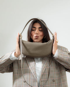 Borsa in pelle RACHEL MIGNON tortora - LOVING BAGS