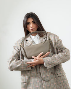Borsa in pelle RACHEL MIGNON tortora - LOVING BAGS