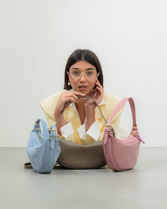 Borsa in suede RACHEL MIGNON carta da zucchero - LOVING BAGS