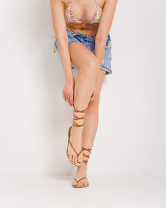 Sandali in pelle alla schiava CUOIO - LOVING 03