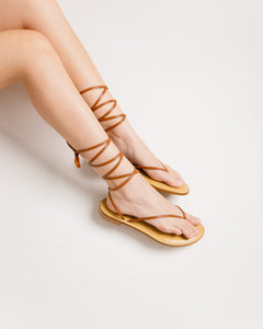 Sandali in pelle alla schiava CUOIO - LOVING 03
