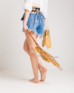 Sandali in pelle alla schiava CUOIO - LOVING 03