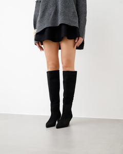 Stivali in suede NERO - LOVING 2662