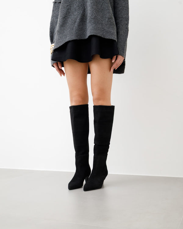 Stivali in suede NERO - LOVING 2662
