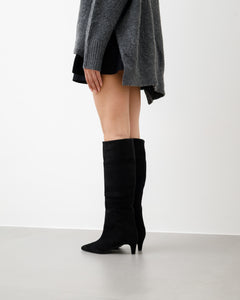 Stivali in suede NERO - LOVING 2662