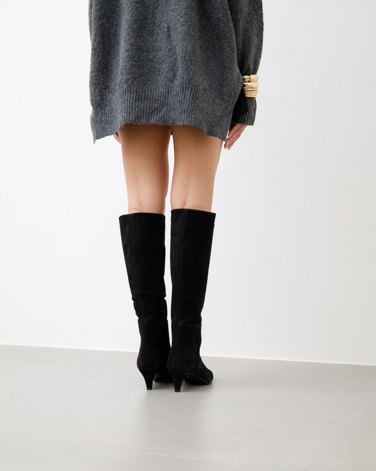 Stivali in suede NERO - LOVING 2662