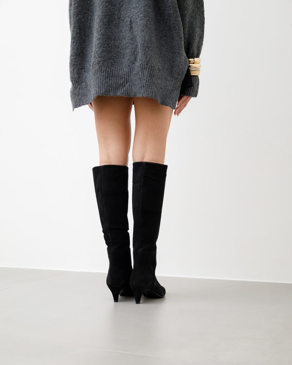 Stivali in suede NERO - LOVING 2662