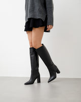 Stivali in pelle con tacco - 5002