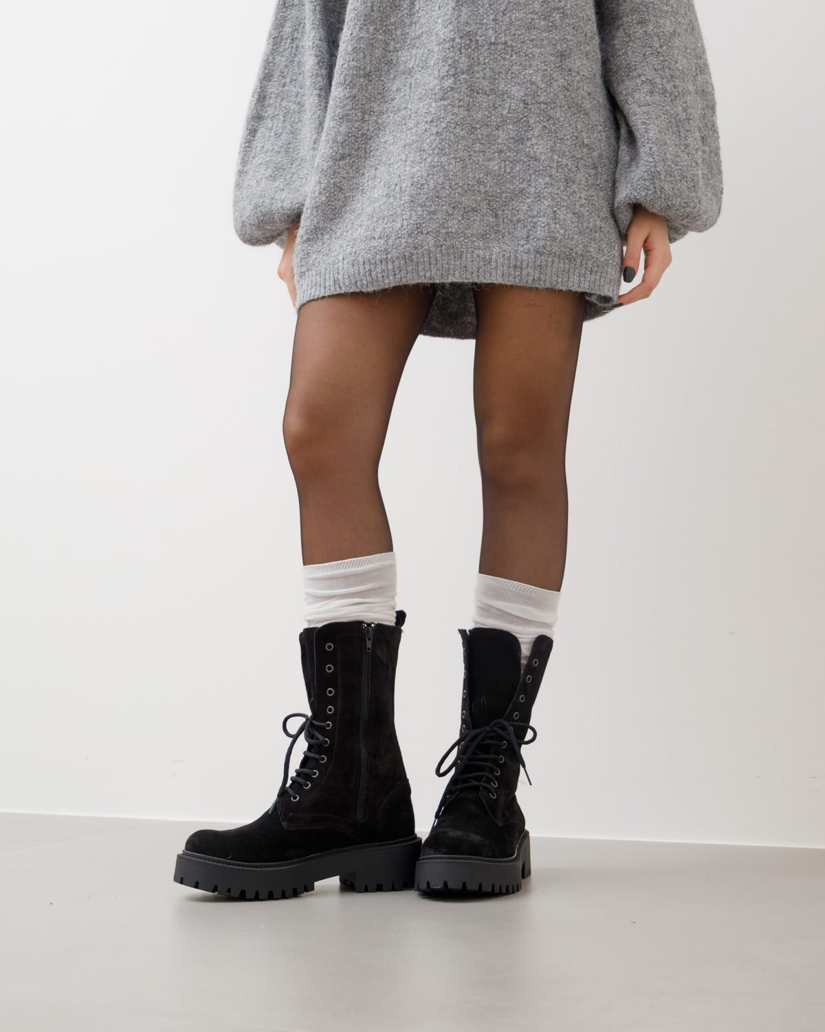 Anfibi in suede NERO  - 3000