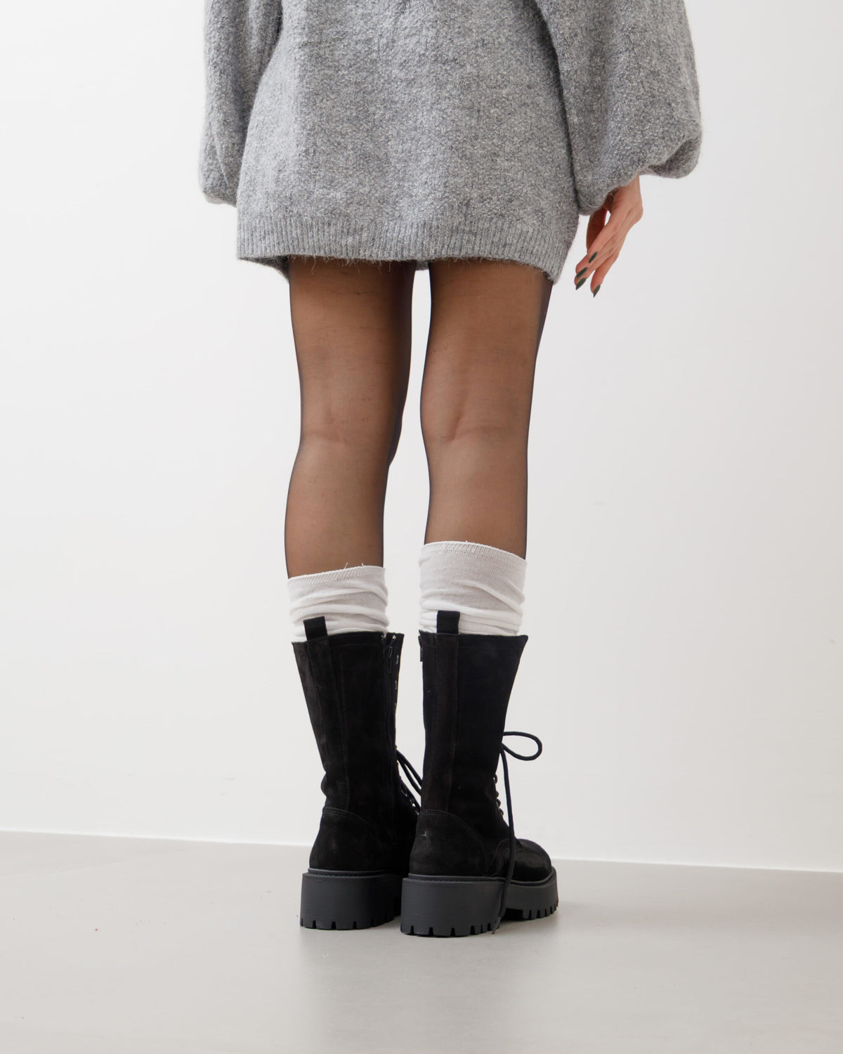 Anfibi in suede NERO  - 3000