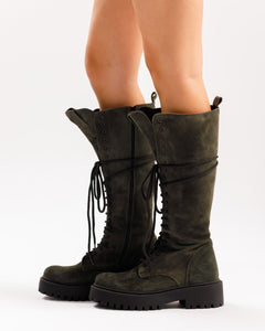 Anfibi alti in suede VERDE FORESTA - 30032