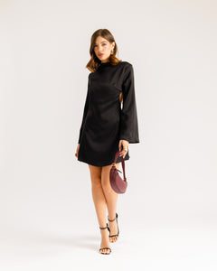 Abito satin con scollo - RL1498