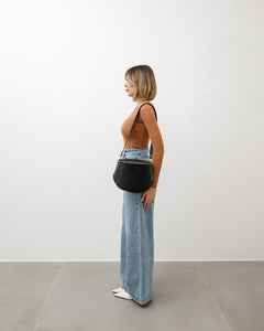 Tracolla in pelle NERA - LOVING BAGS