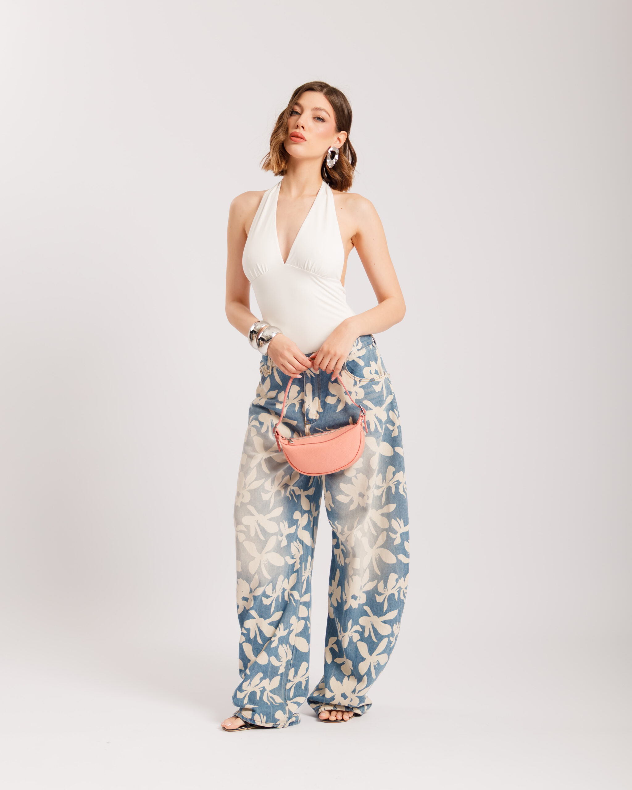 Jeans baggy flower - P13812 - immagine 2