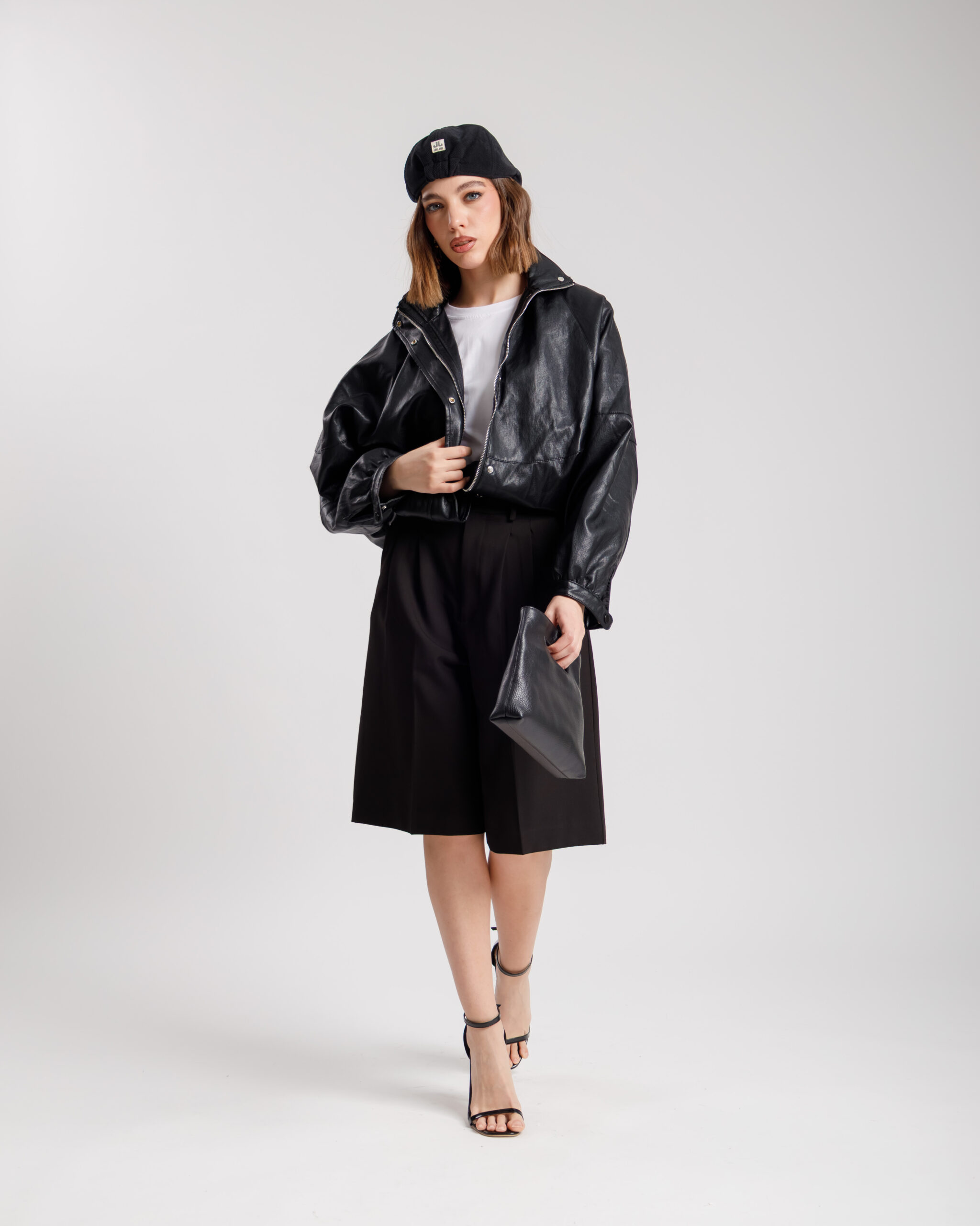 Bomber finta pelle NERO - DYLAN - immagine 4
