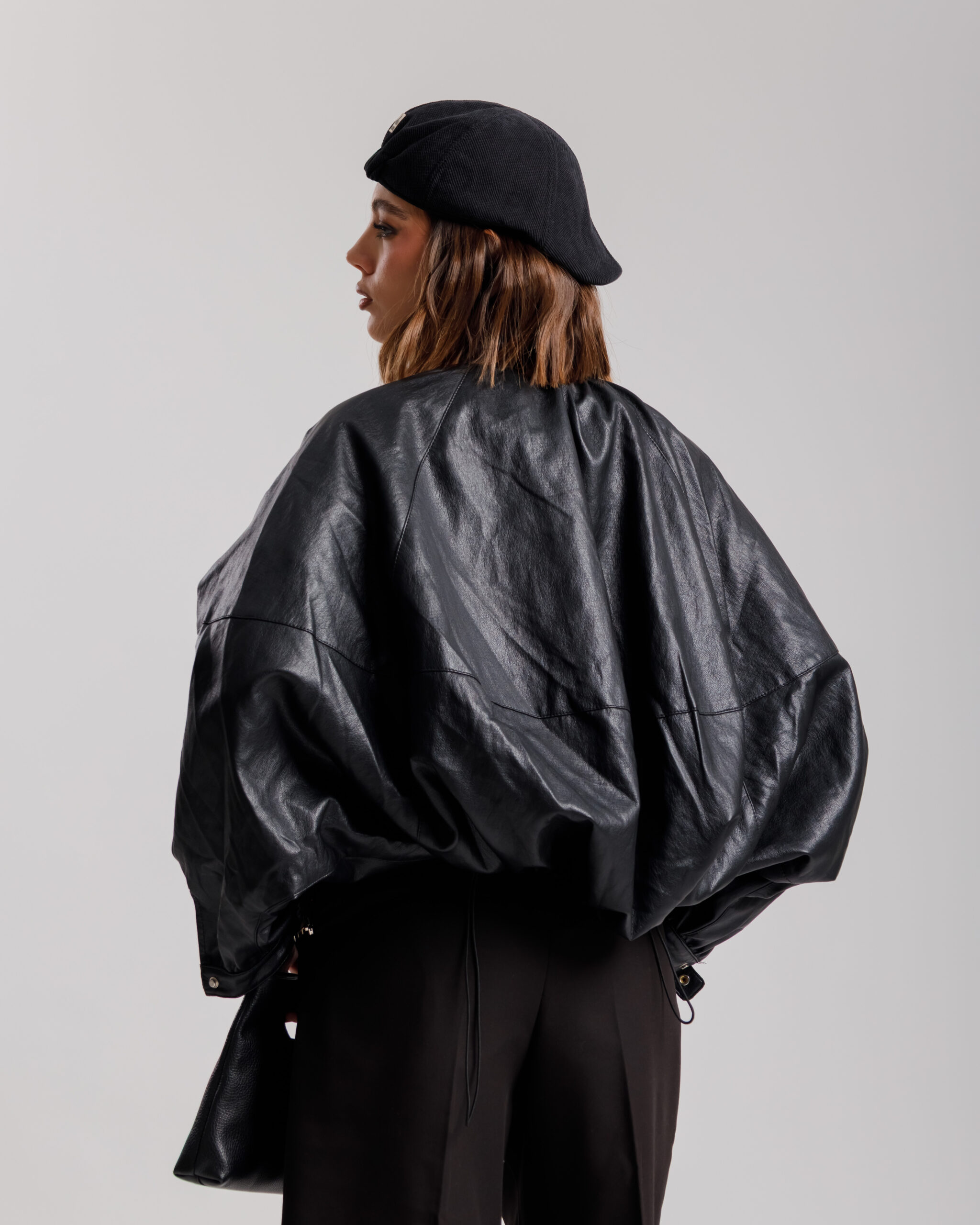 Bomber finta pelle NERO - DYLAN - immagine 6