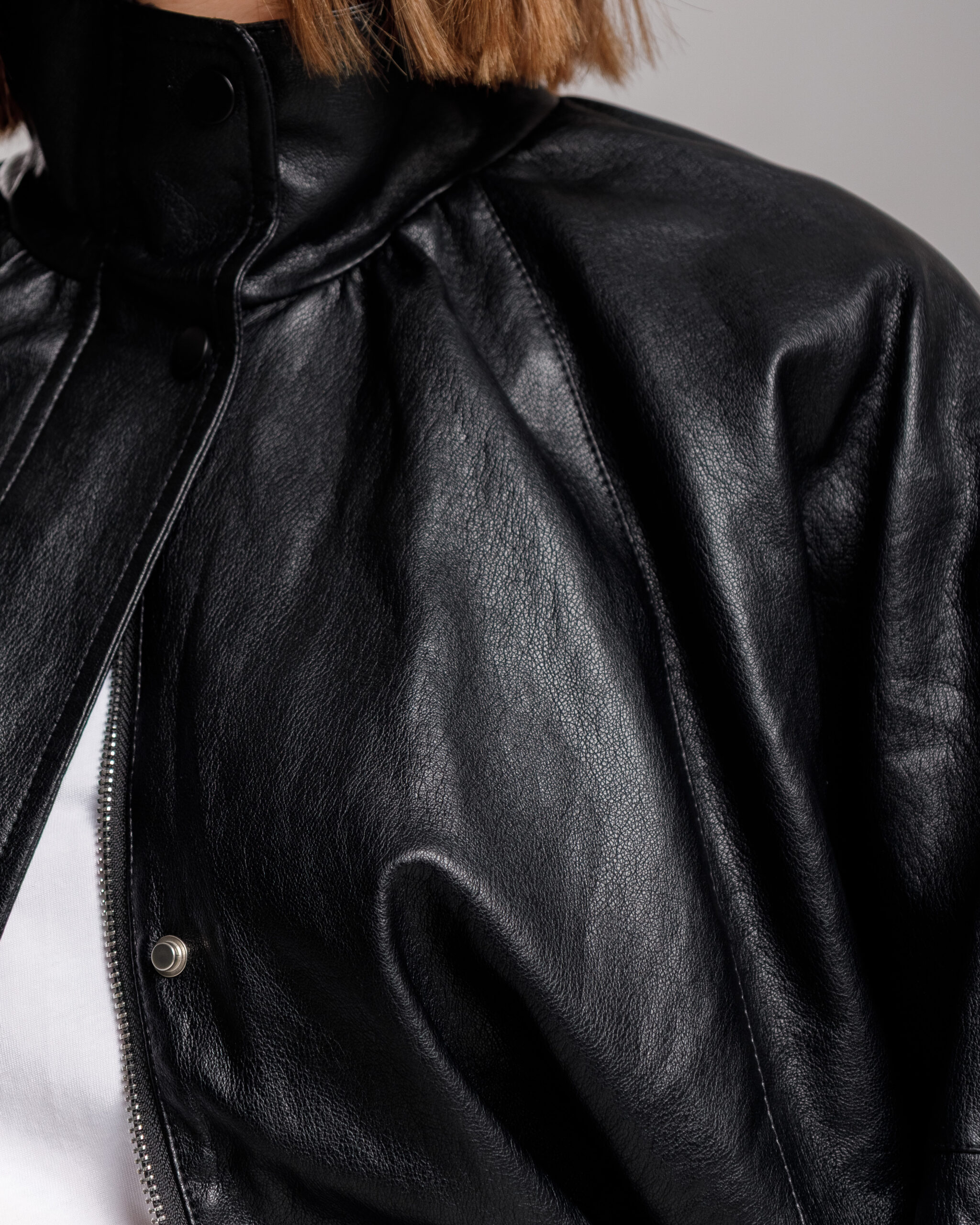 Bomber finta pelle NERO - DYLAN - immagine 10