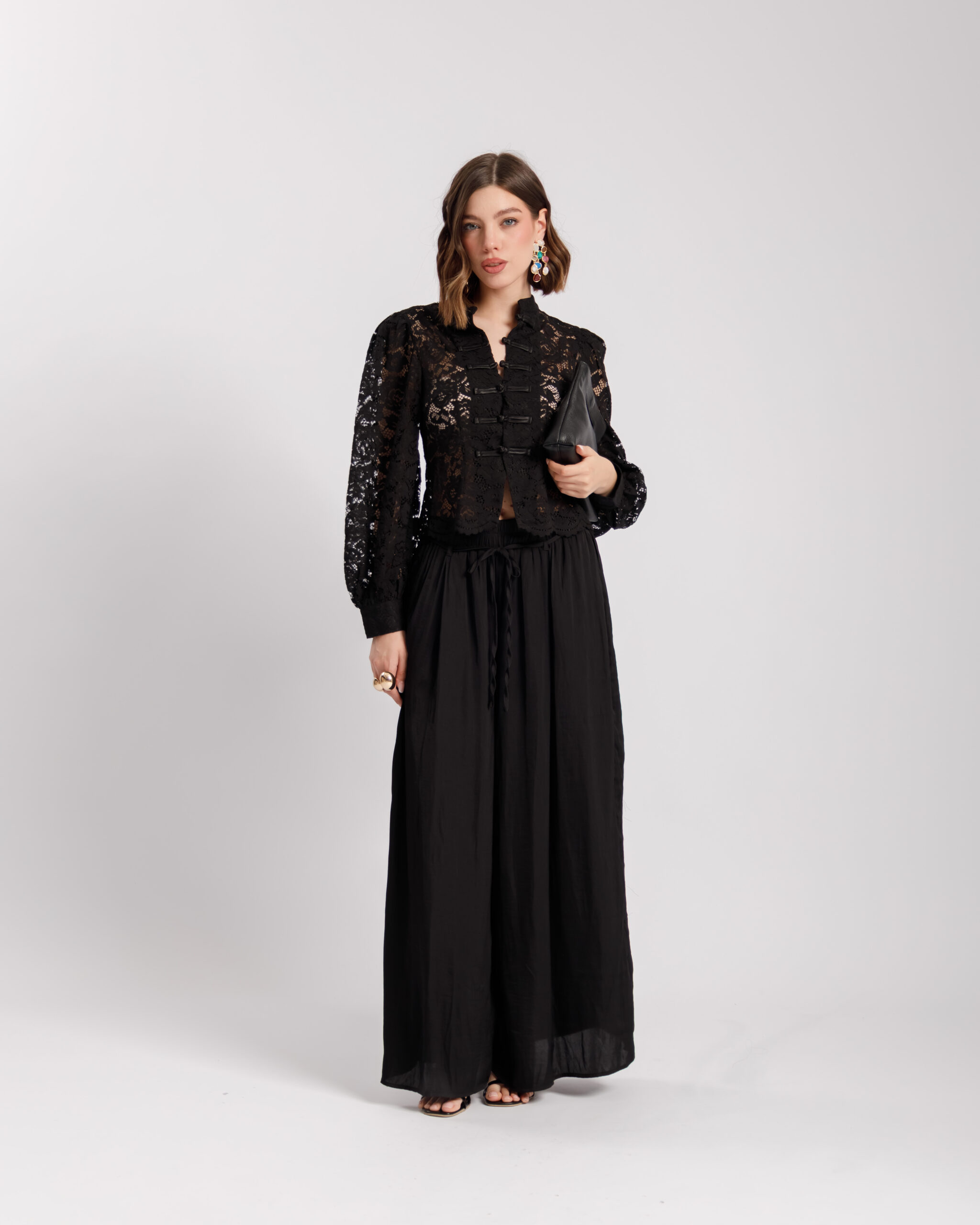 Pantaloni morbidi con elastico NERO - 3275
