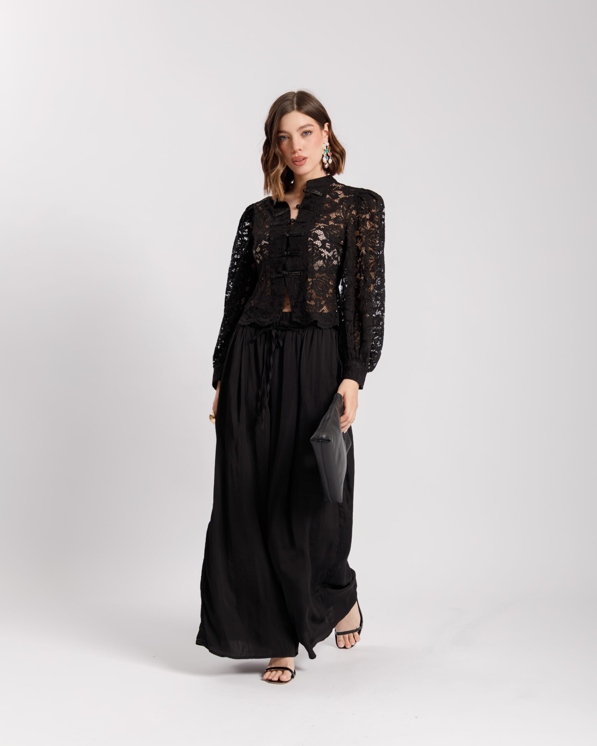 Pantaloni morbidi con elastico NERO - 3275 - immagine 2
